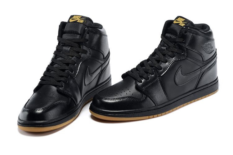 2015 Air Jordn 1 Retro High OG Black Yellow Shoes